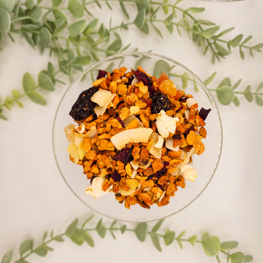 Tisane Éclats d'Amande en vrac – mélange pomme ananas papaye coco amande grillée cannelle – Le Lab'oh des Thés