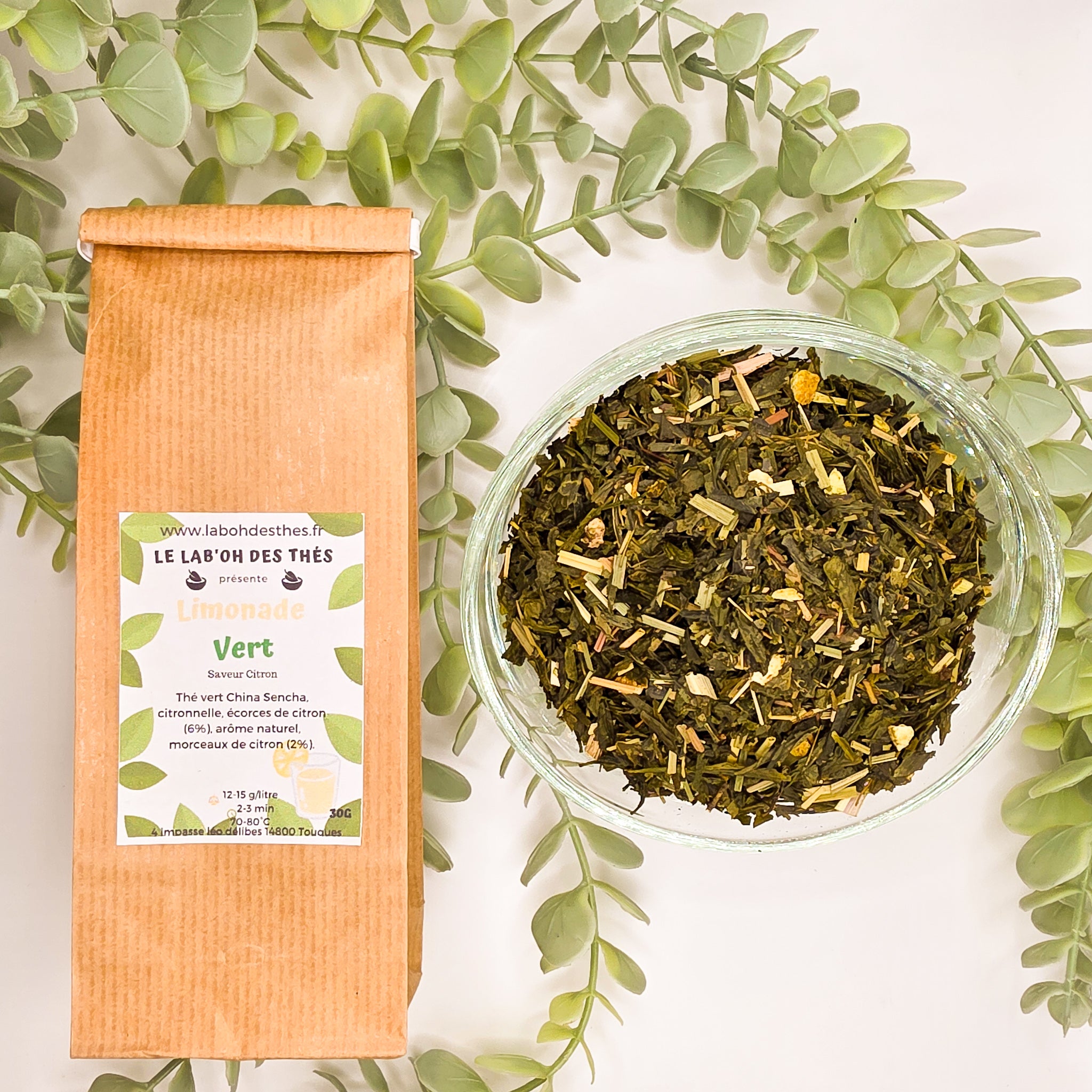 Limonade Vert thé vert en vrac et sachet