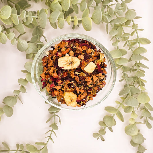 Infusion banane orange hibiscus pomme pour toute la famille – Lab'oh des Thés