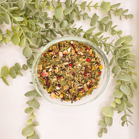 Tisane Ayurvédique Sérénité – Menthe, Camomille & Gingembre Sans Théine