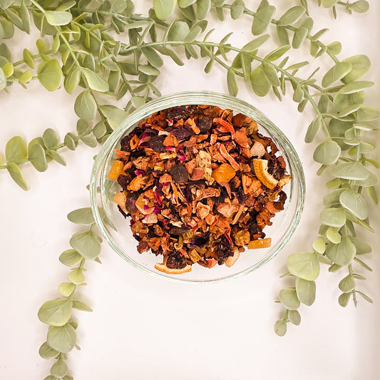 Tisane Safari Fruité en vrac – mélange mangue ananas papaye kiwi hibiscus betterave rouge pétales de rose – Le Lab'oh des Thés