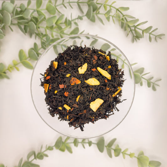 Mélange Thé Noir Cool Cola en vrac – Assam 40% caramel 15% cannelle 10% orange 10% citron vert vanille muscade coriandre – Le Lab'oh des Thés