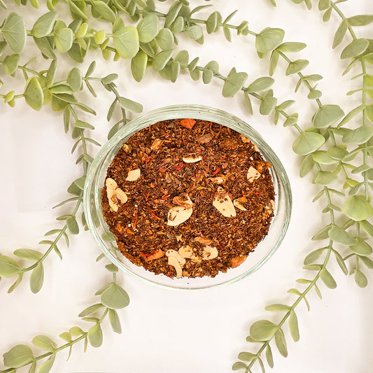 Pomme, Amande, Cannelle rooibos en vrac – mélange pomme amande cannelle fleurs de carthame – Le Lab'oh des Thés