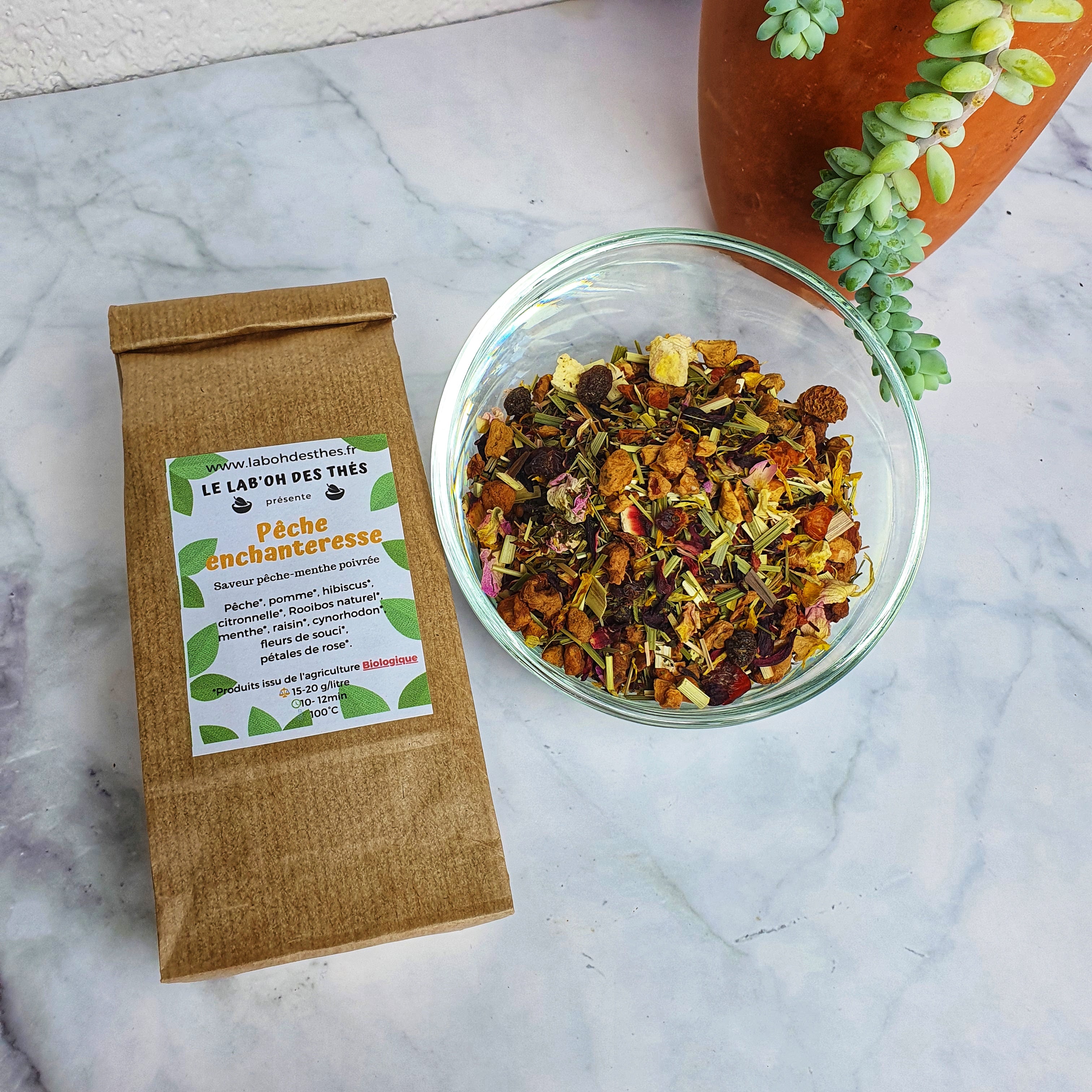 Infusion pĂȘche enchanteresse et sachet