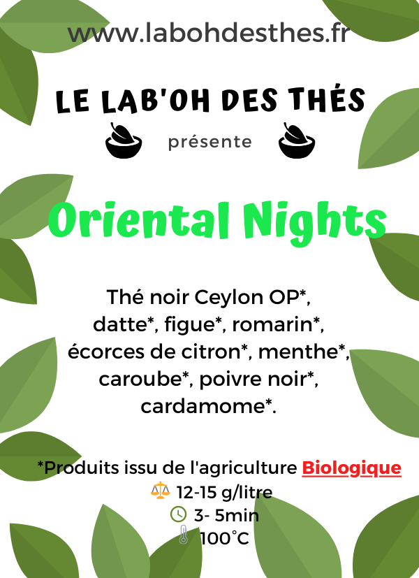 Thé noir: Oriental Nights, BIO