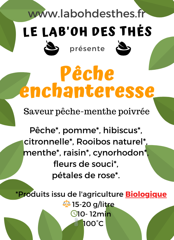 Infusion pĂȘche enchanteresse etiquette
