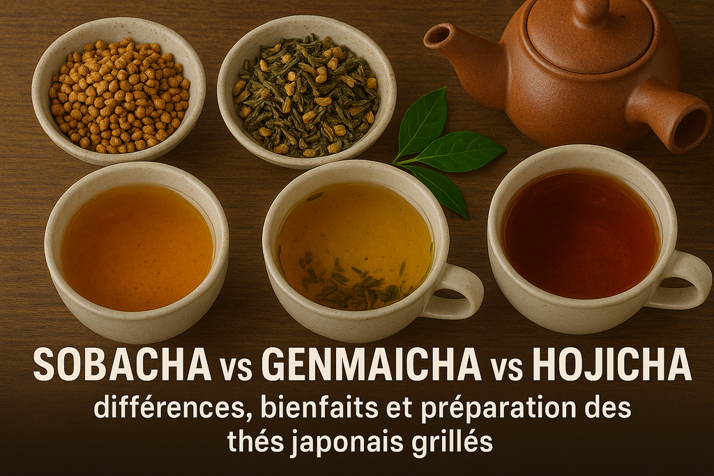 Sobacha vs Genmaicha vs Hojicha : différences, bienfaits et préparation des thés japonais grillés