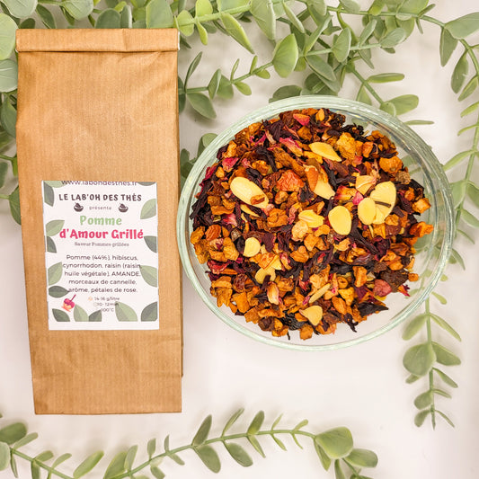 Pomme d'Amour Grillé infusion en vrac - infusion fruitée gourmande pomme cannelle amande 30g ou 90g