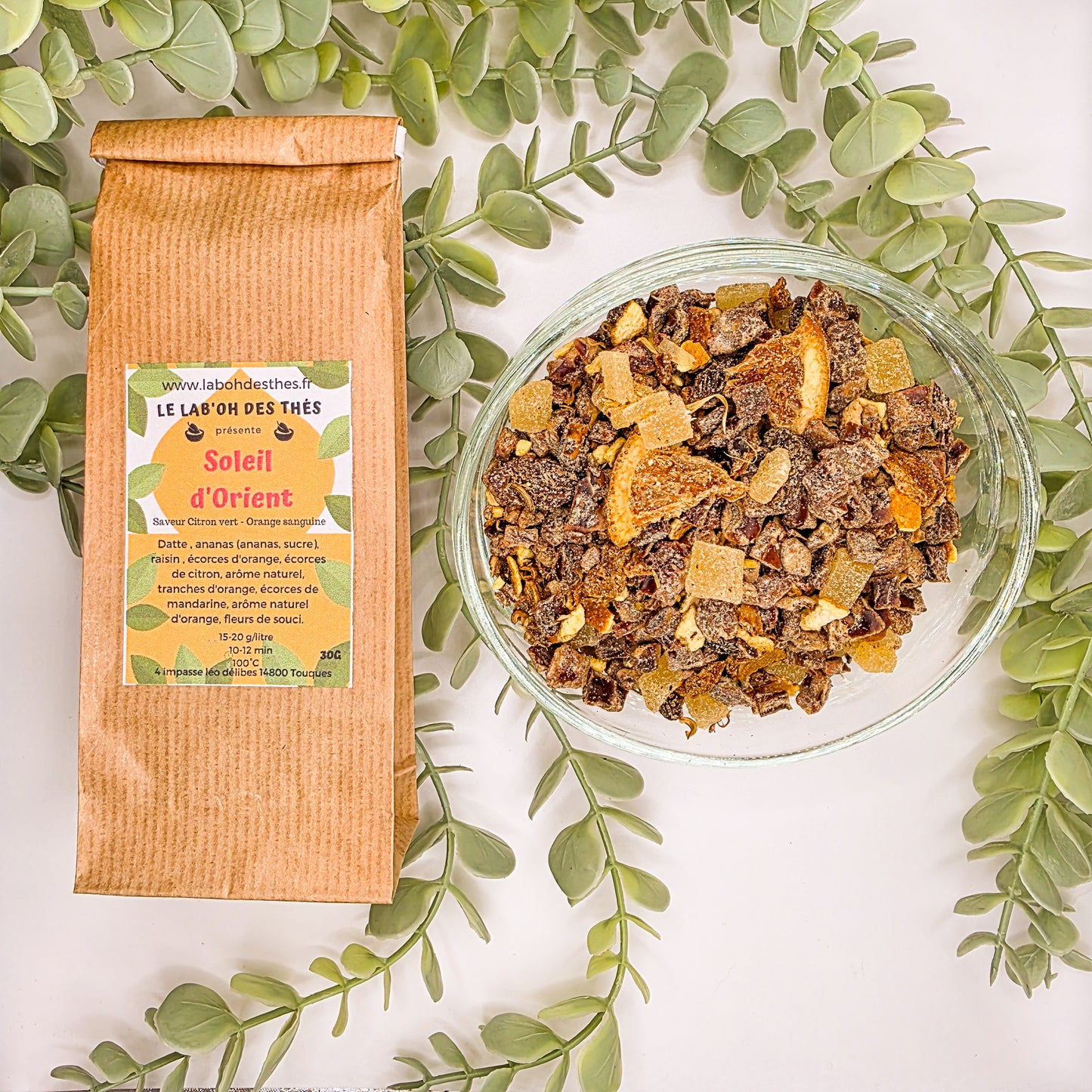 Soleil d'Orient infusion en sachet et vrac – datte orange citron ananas fleurs de souci – Le Lab'oh des Thés