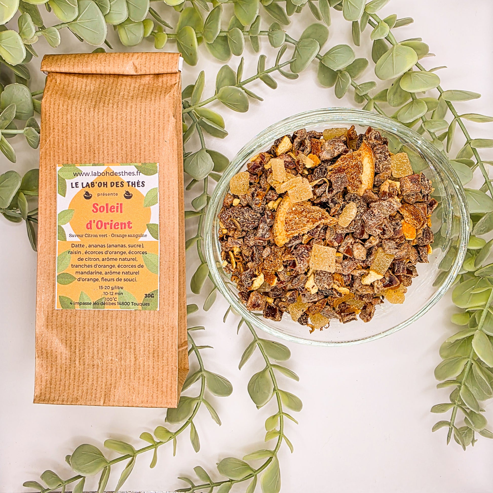 Soleil d'Orient infusion en sachet et vrac – datte orange citron ananas fleurs de souci – Le Lab'oh des Thés