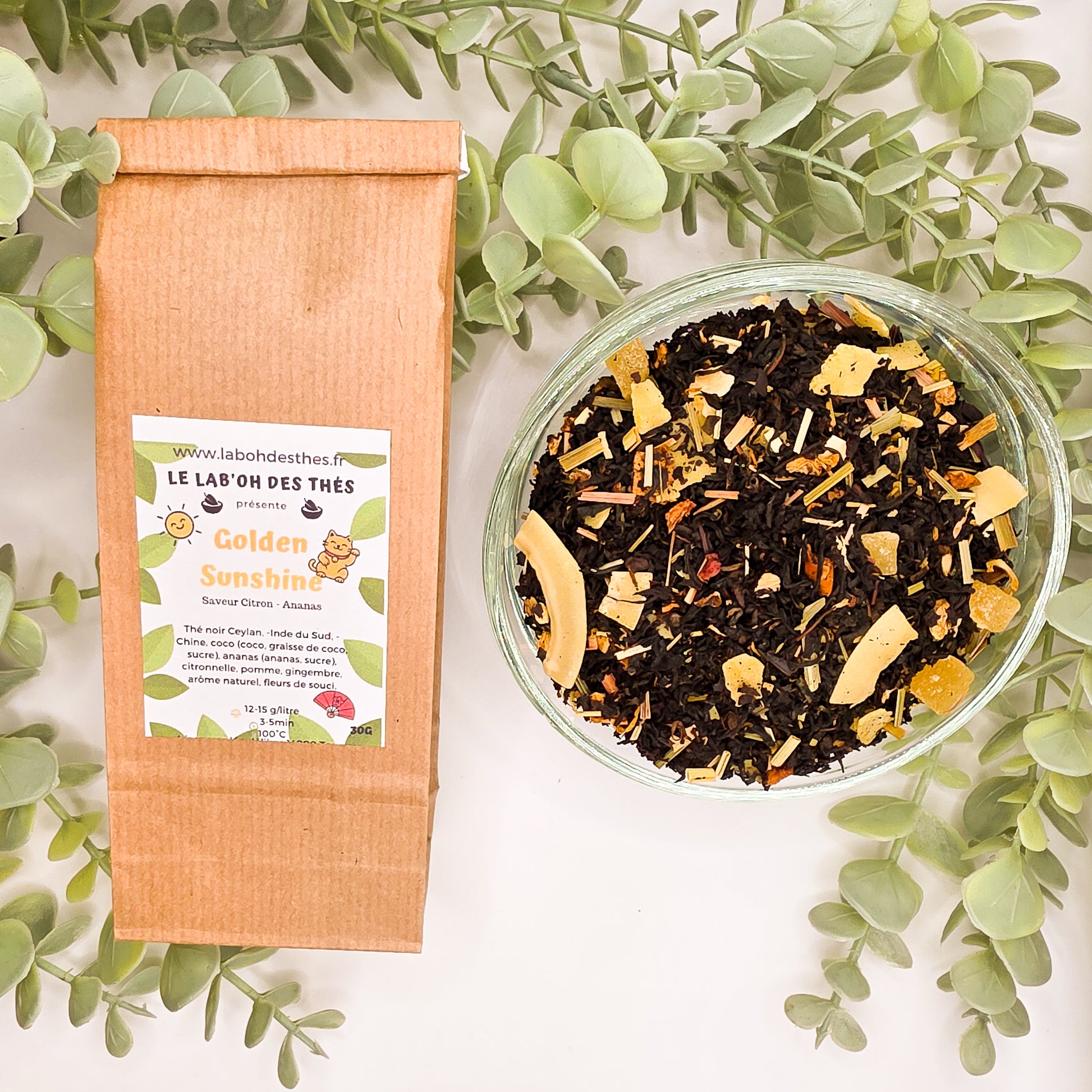Golden Sunshine thé noir vrac et sachet 