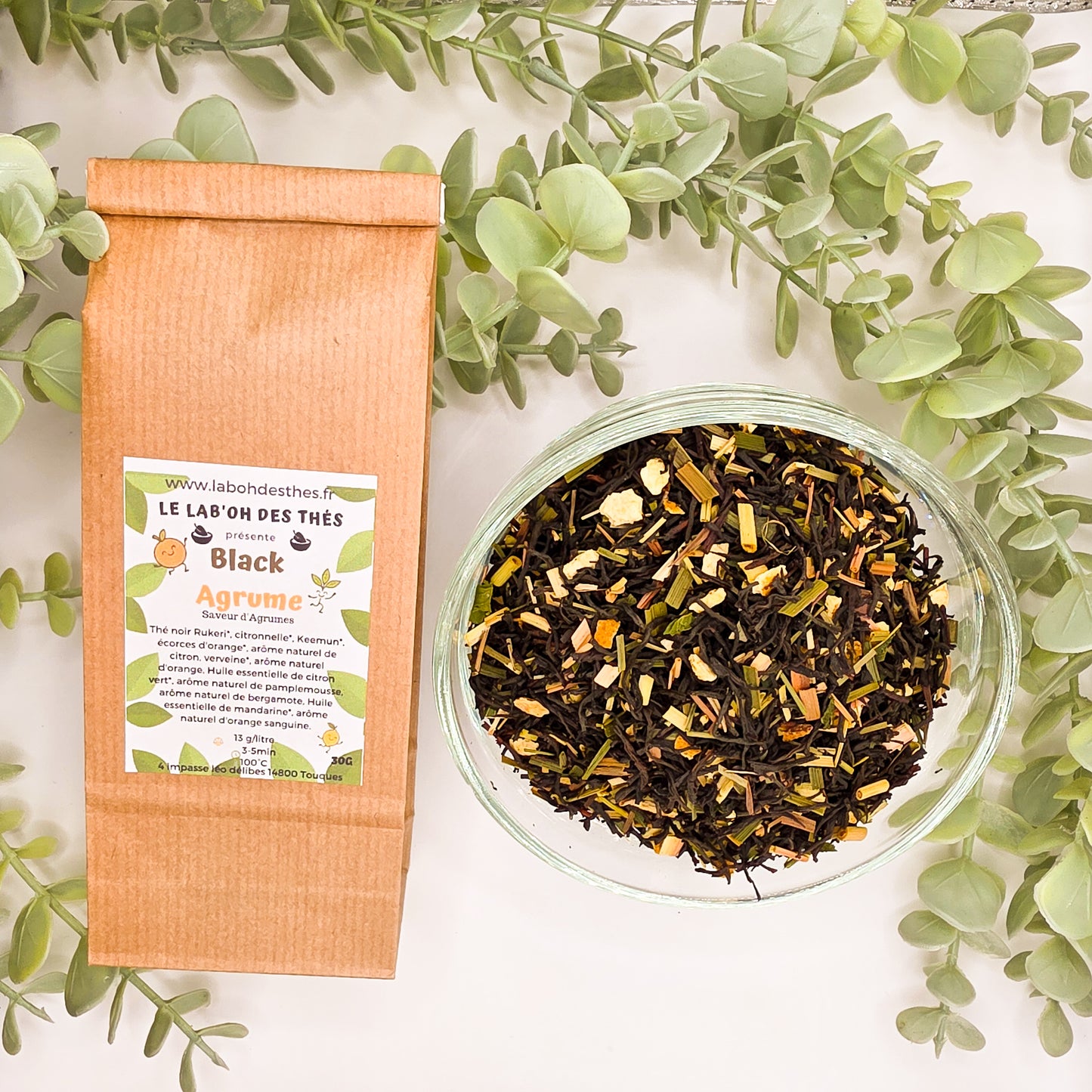 Black Agrume thé noir sachet et vrac 