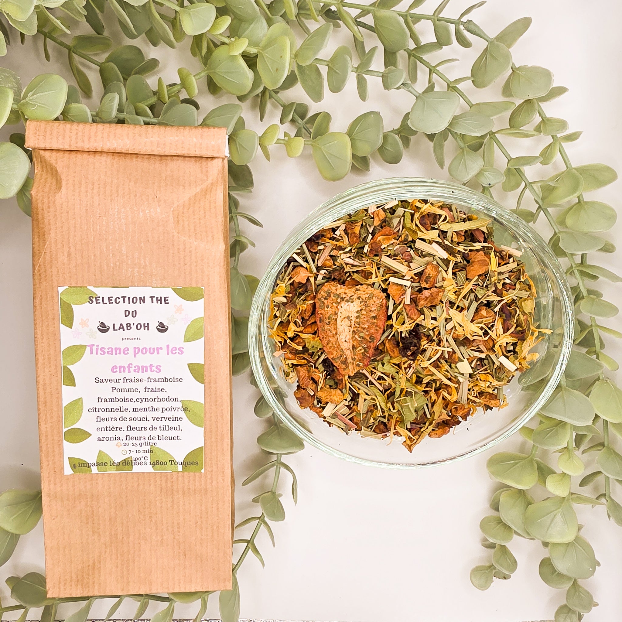 Tisane fruitée pour enfants sans théine – sachet 30g et 90g – Lab'oh des Thés
