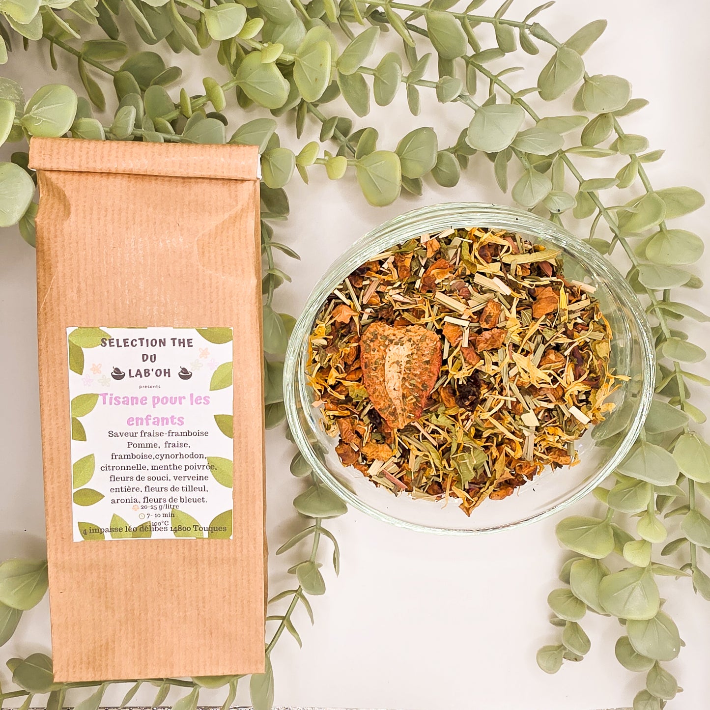 Tisane fruitée pour enfants sans théine – sachet 30g et 90g – Lab'oh des Thés
