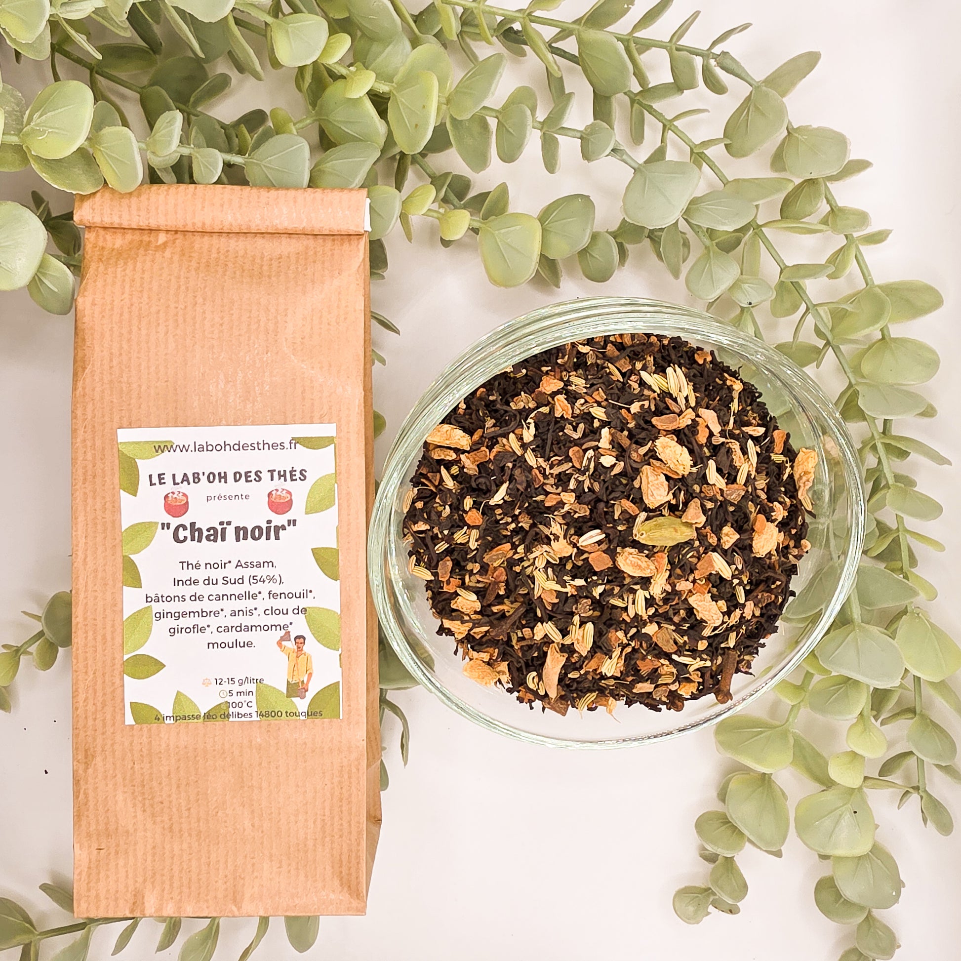 Thé noir Chaï épicé – Assam cannelle gingembre cardamome – Lab'oh des Thés
