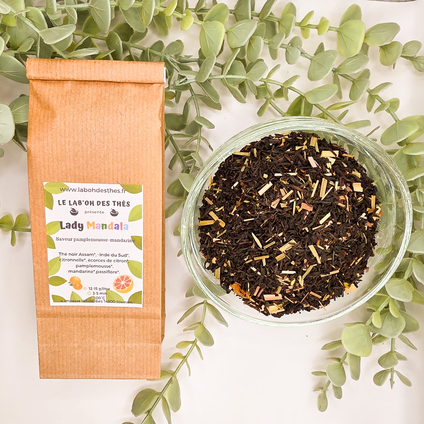 Thé Noir Lady Mandala – Thé Noir Assam Pamplemousse Mandarine Agrumes