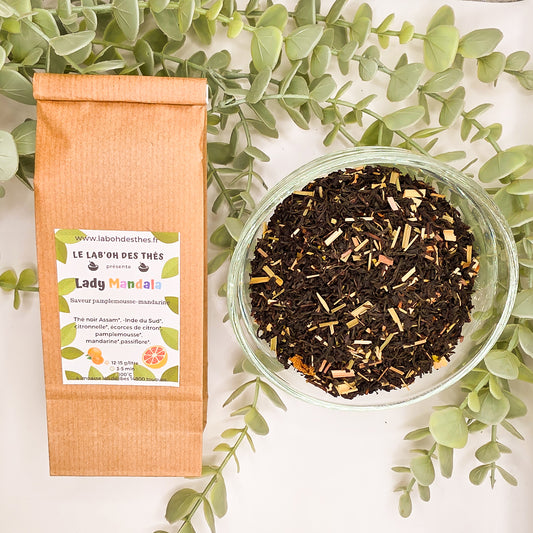 Thé Noir Lady Mandala – Thé Noir Assam Pamplemousse Mandarine Agrumes