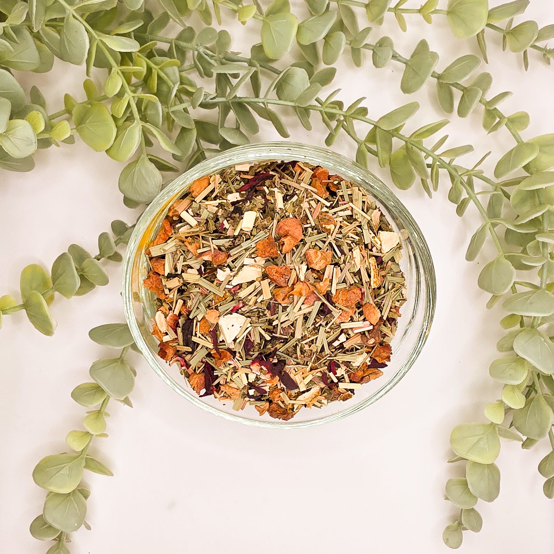 Mélange Tisane du Soir en vrac – pomme 30% menthe citronnelle hibiscus écorces d'orange réglisse – Le Lab'oh des Thés