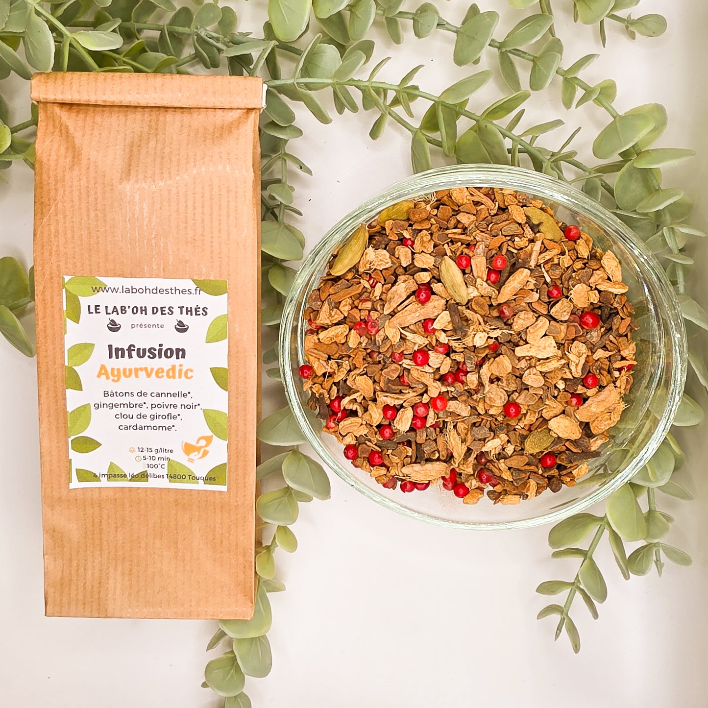 Infusion Ayurvédique – Tisane Épicée Cannelle Gingembre Sans Théine