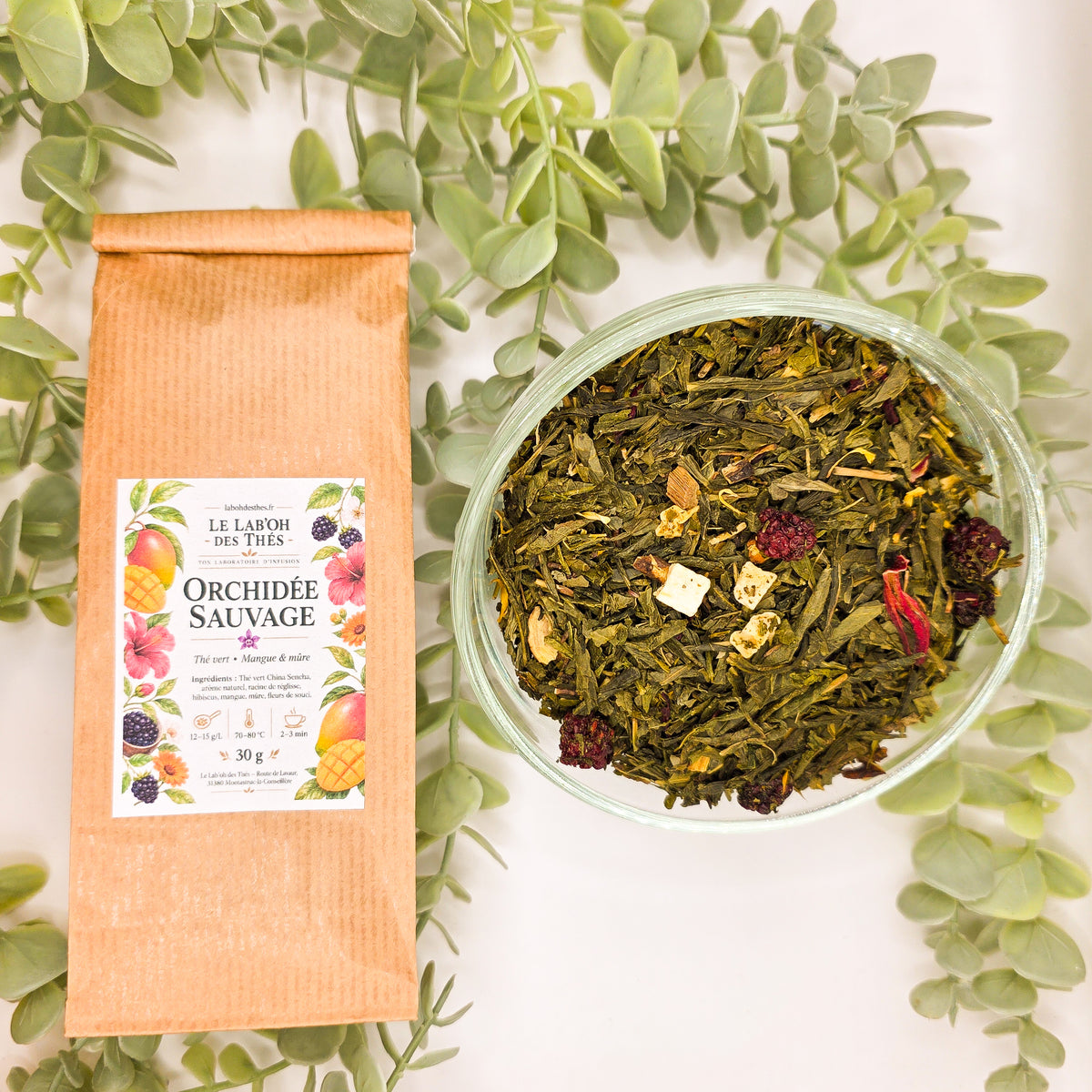 Thé Vert Orchidée Sauvage – Mangue & Mûre
