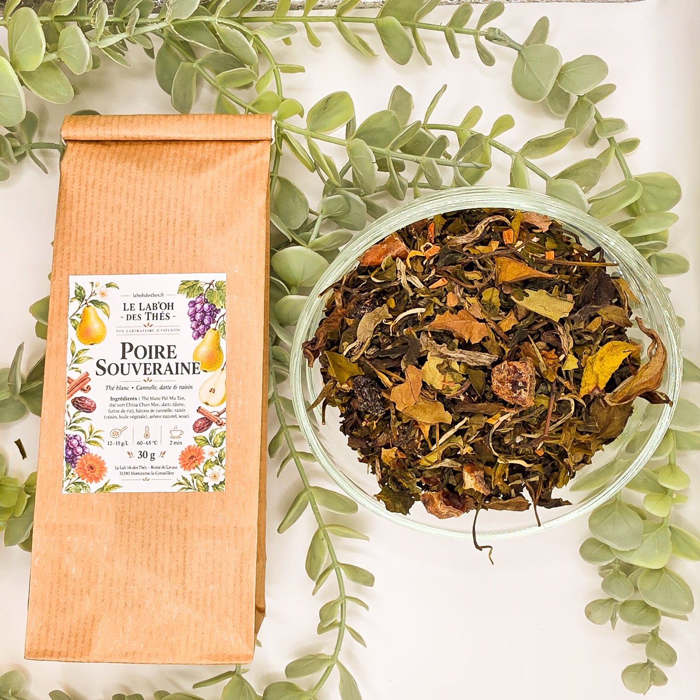 Thé Blanc Poire Souveraine – Cannelle, Datte & Raisin