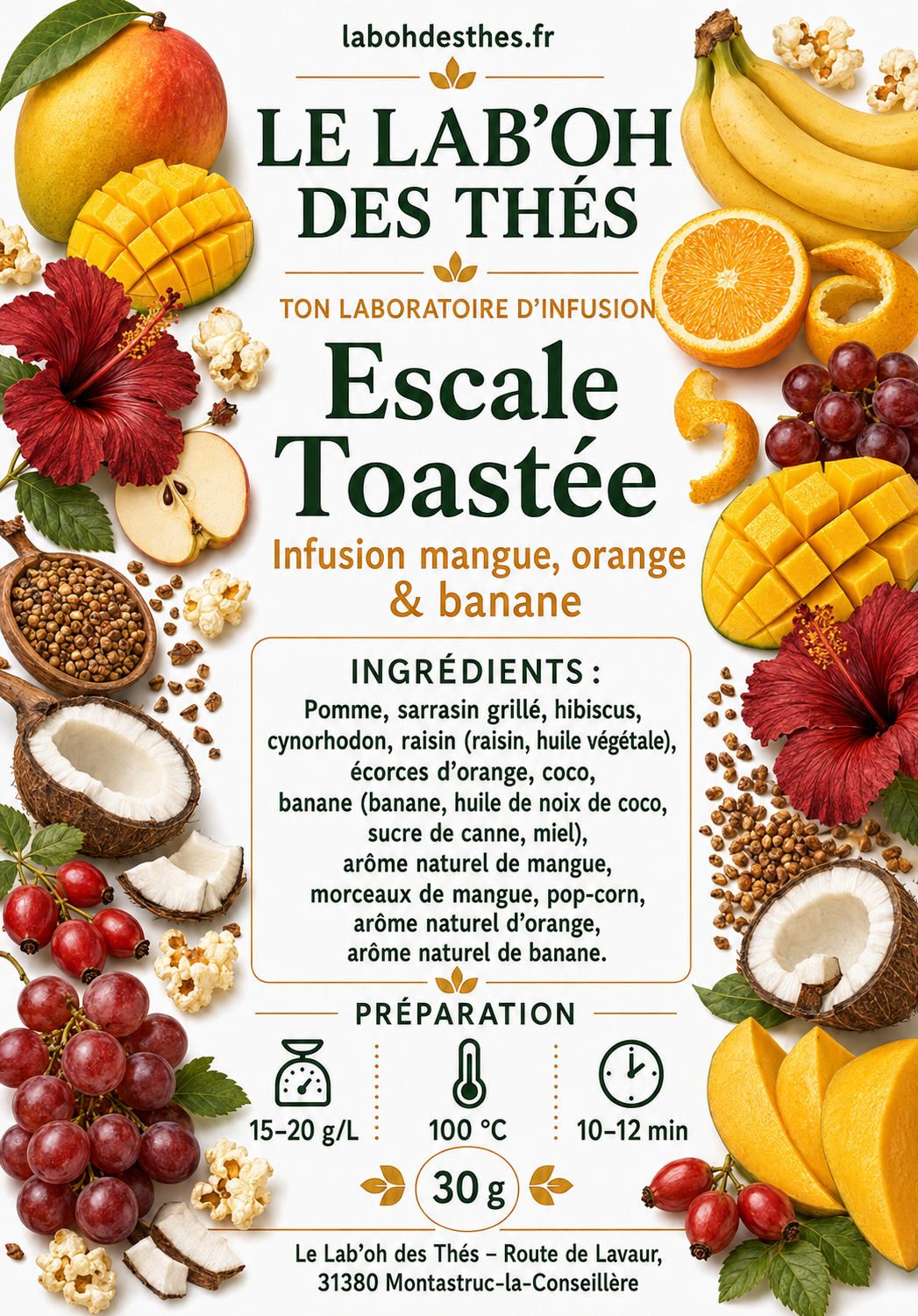 Infusion Escale Toastée – Mangue, Orange & Banane