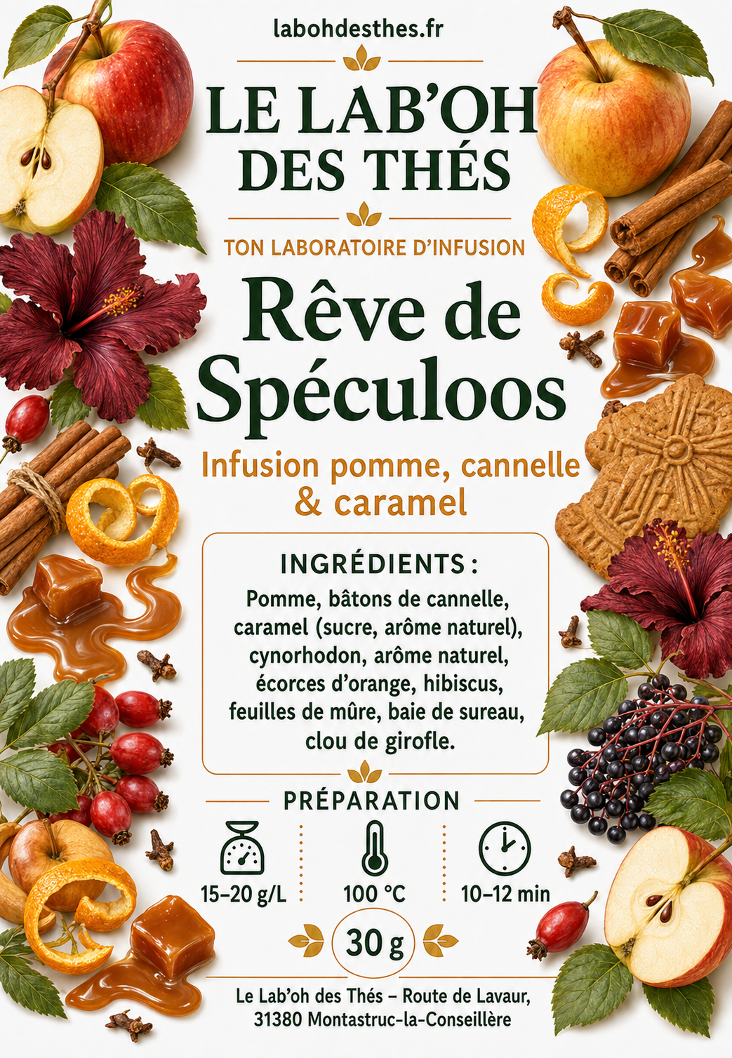 Infusion Rêve de Spéculoos – Pomme, Cannelle & Caramel