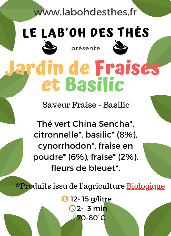 Thé vert: Jardin de Fraises et Basilic, BIO