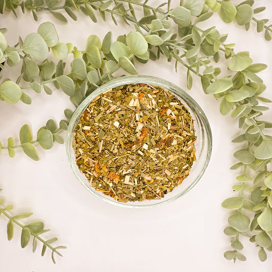 Mélange Maté Énergisant aux Agrumes en vrac – maté vert citron orange pamplemousse physalis citronnelle fleurs de souci – Le Lab'oh des Thés