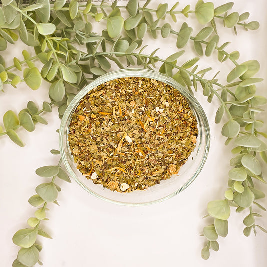 Mélange Maté Orange Sanguine en vrac – maté vert rooibos vert écorces d'orange fleurs de souci – Le Lab'oh des Thés