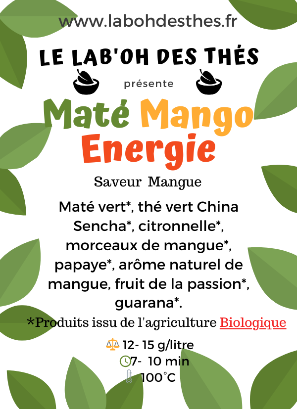 Maté Mango Energie, BIO