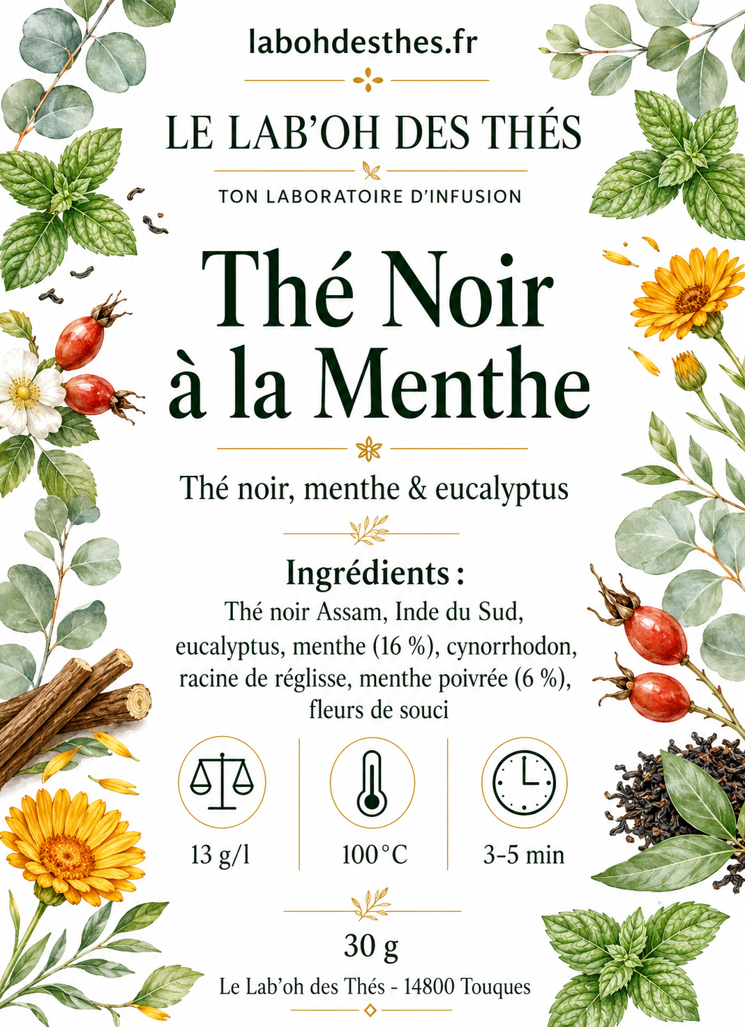 Thé Noir à la Menthe – Thé Noir Assam Menthe Rafraîchissant