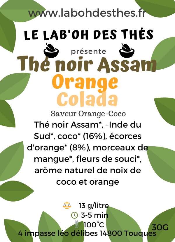 Thé noir Assam: Orange Colada