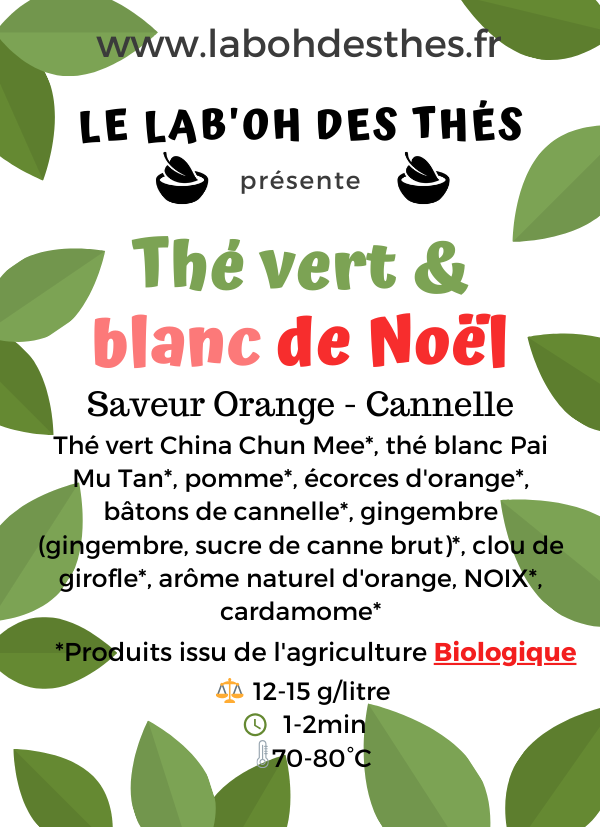 Thé vert & blanc de Noël, BIO