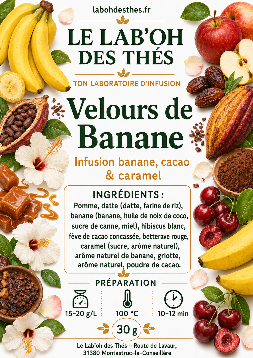 Infusion Velours de Banane – Banane, Cacao & Caramel