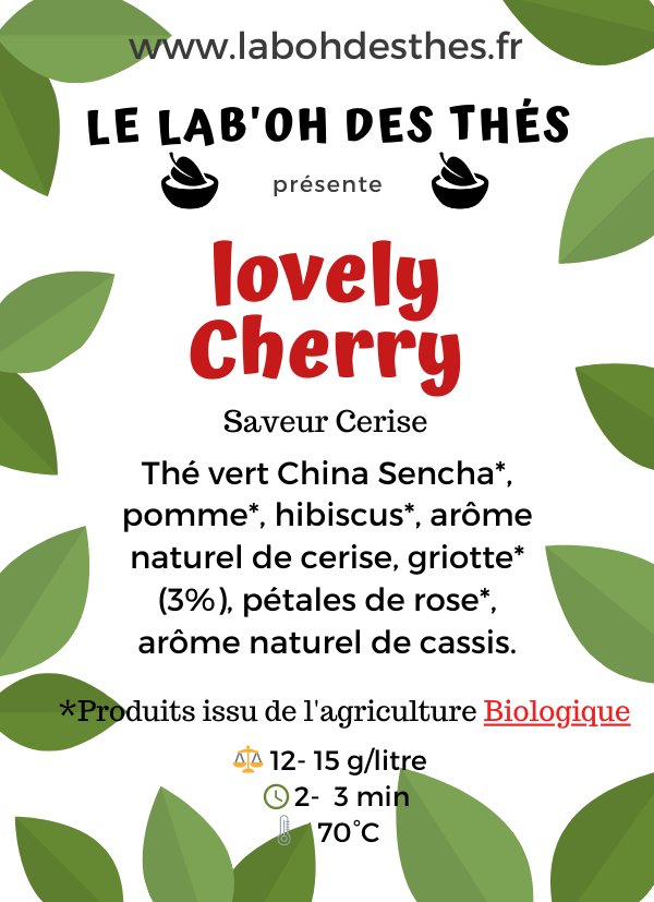Thé vert: lovely Cherry, BIO