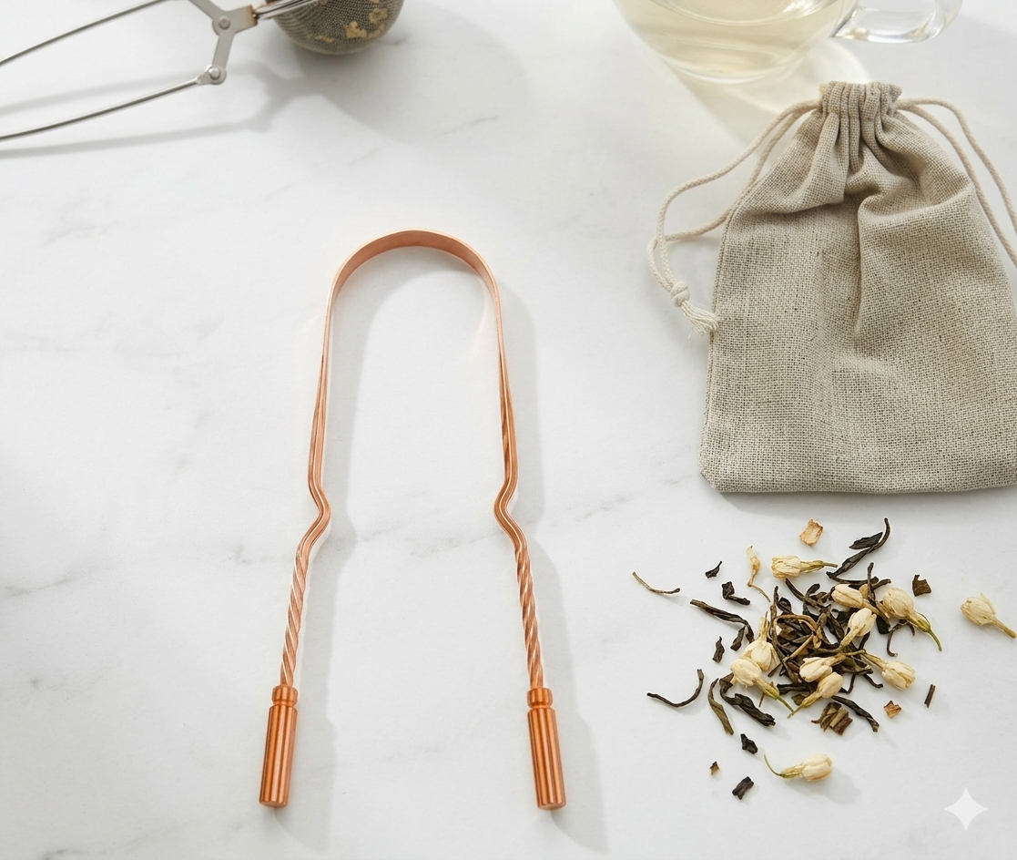 Grattoir de Langue en Cuivre – Nettoyage Buccal Durable