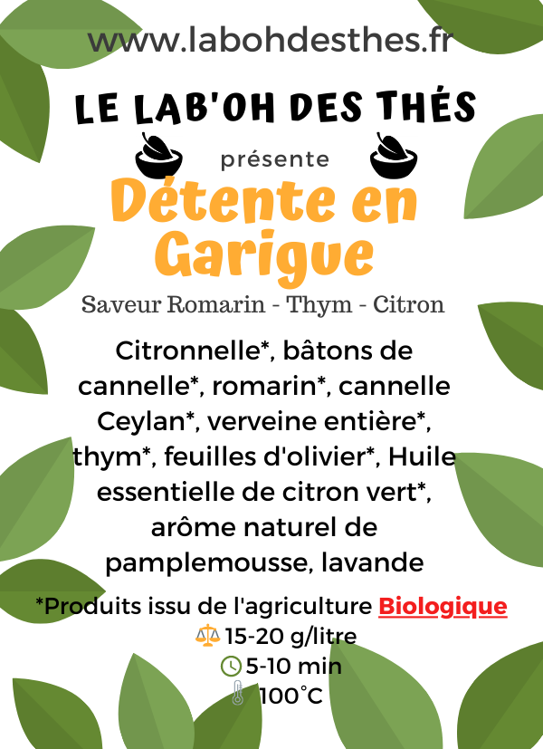 Détente en Garigue, BIO