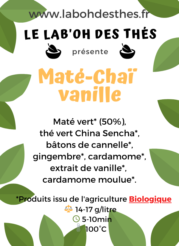 Maté-Chaï  vanille, BIO