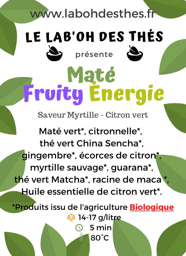 Maté Fruity Énergie, Bio