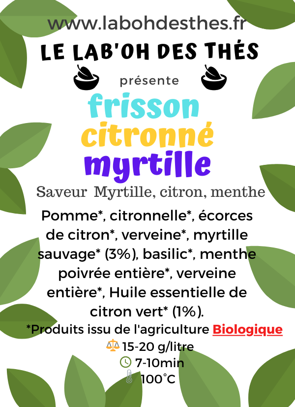 infusion: frisson citronné myrtille, BIO